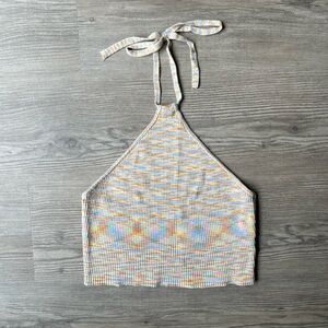 Kendall & Kylie multicolored halter crop top size S